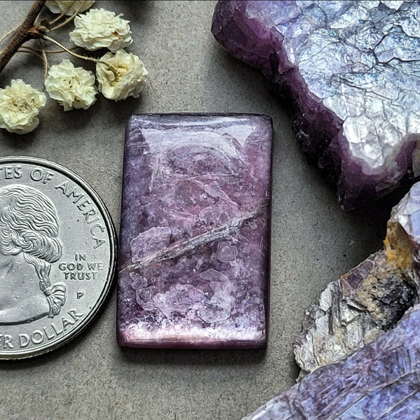 Lepidolite Mica Rectangle Cabochon