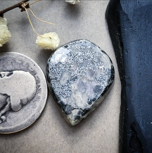 Native Silver Teardrop Cabochon