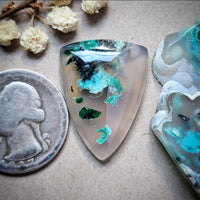 Sugar Water Flower Agate Drop Cabochon