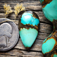 Quingu Polychrome Turquoise Drop Cabochon