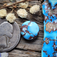 Natural Lavender Turquoise Tiny Round Cabochon