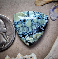 Natural Polychrome White River Trillion Cabochon