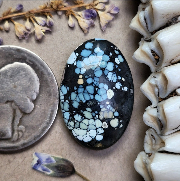 Natural Polychrome White River Oval Cabochon