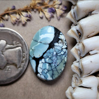 Natural Polychrome White River Oval Cabochon