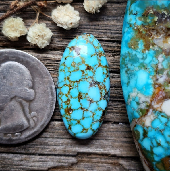 Kingman Turquoise Mountain Webbed Oval Cabochon