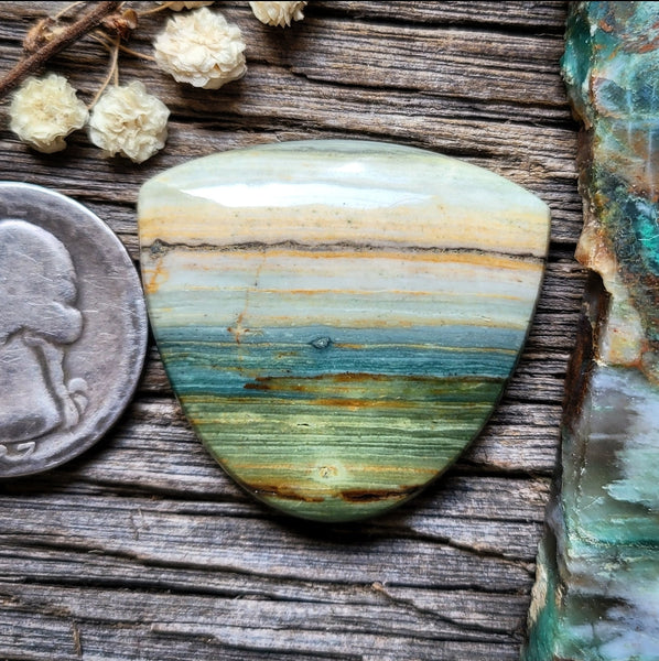 Gary Green Fan Shape Cabochon