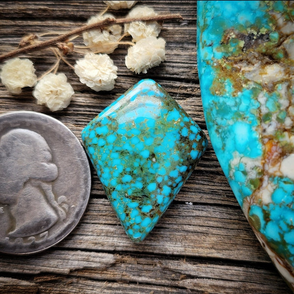 Kingman Turquoise Mountain Diamond Cabochon