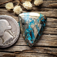 P Blue  Turquoise Shield Cabochon