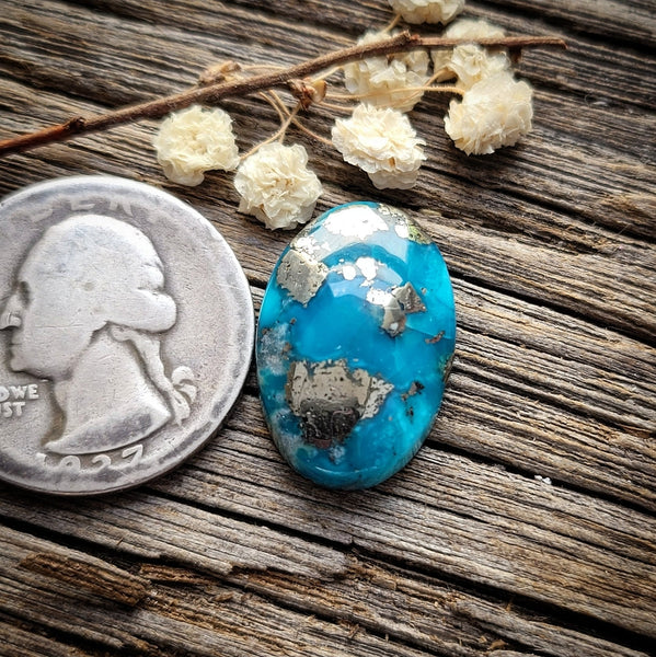 P Blue  Turquoise Oval Cabochon