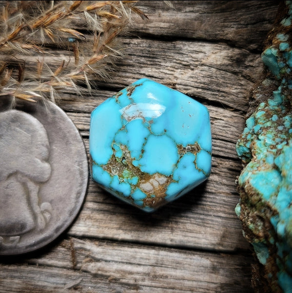 Turquoise Mountain Hexagon Cabochon