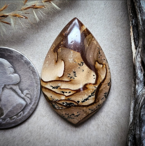 Deschutes Jasper Freeform Flame Cabochon