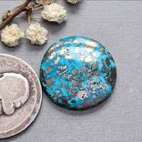 P. Blue Round Cabochon
