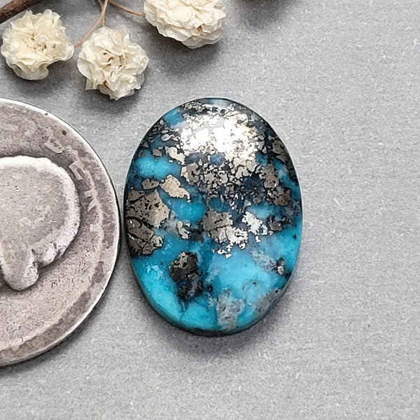 P. Blue Oval Cabochon