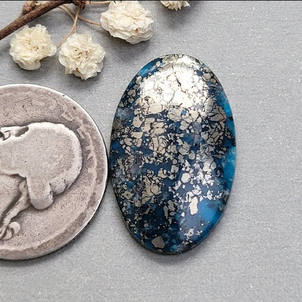 P. Blue Oval Cabochon